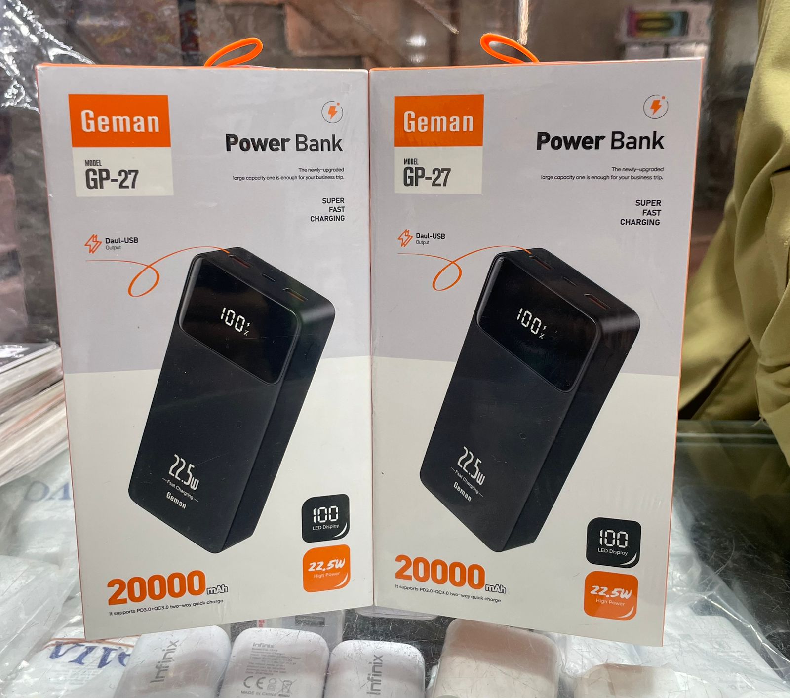 Geman GP-27 20000mAh Fast Charging Power Bank with LED Display – Portable Backup Charger